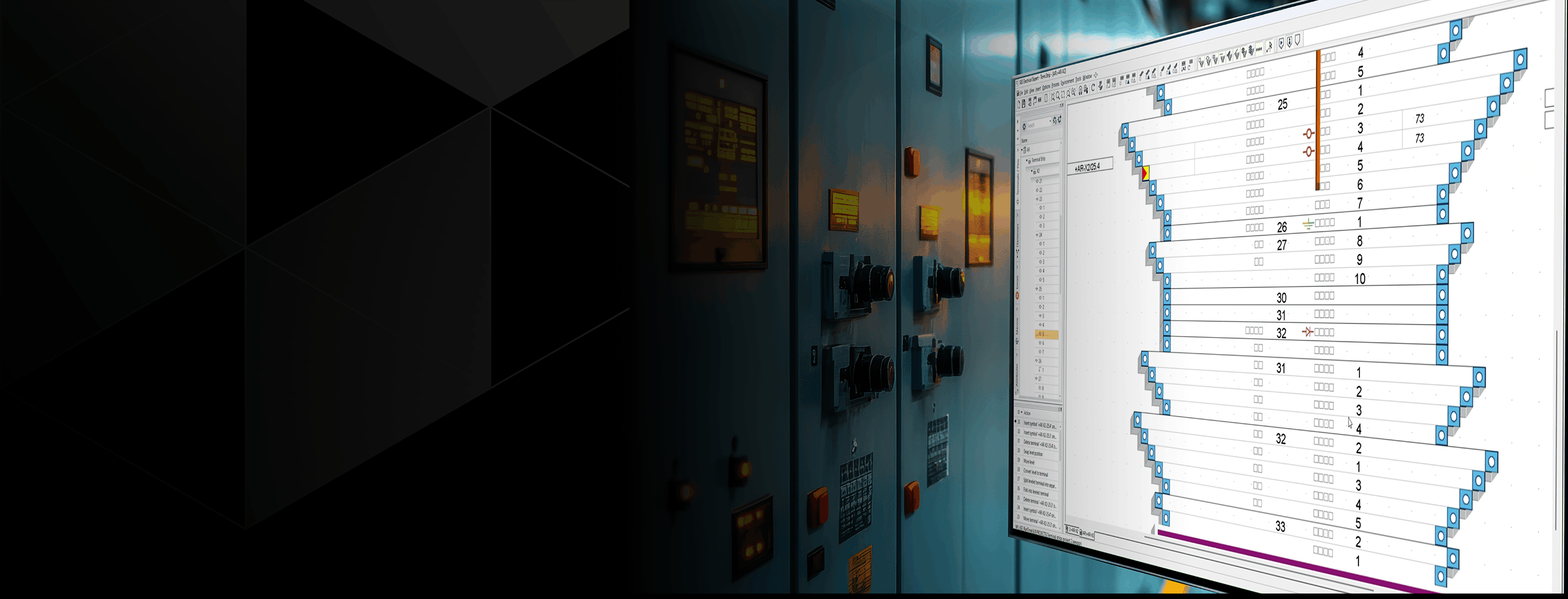 You see an electrical schematic in SEE Electrical Expert and an invitation to register for the ETAP Webinar.