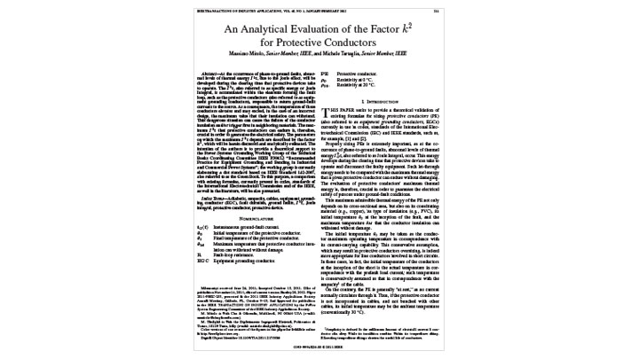 An Analytical Evaluation of the Factor K squared for Protective Conductors